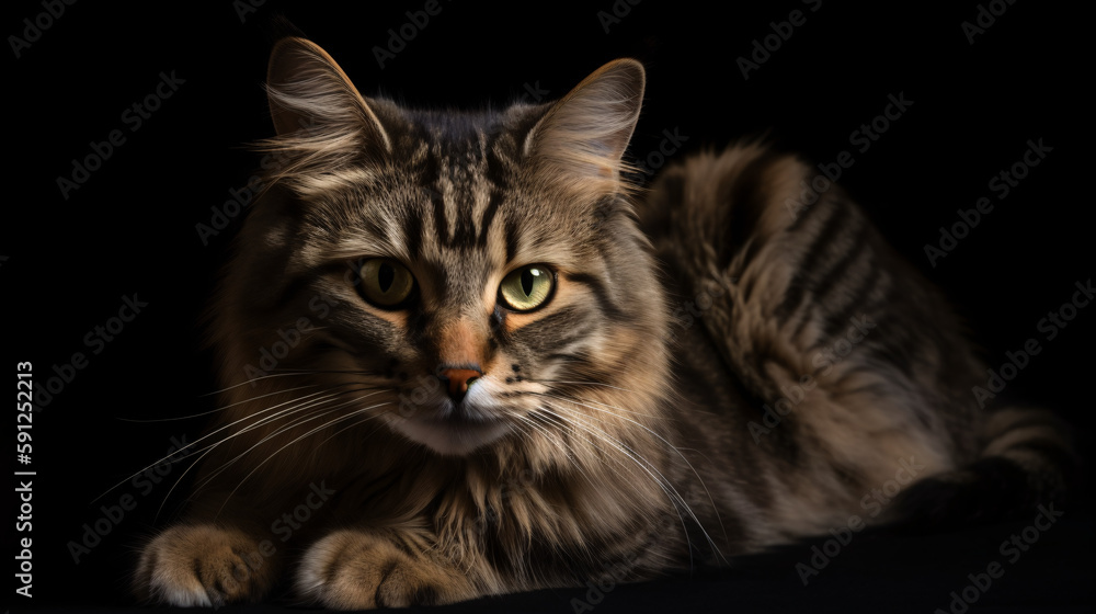 Graceful Feline: Astonishing Focus on Cat with Dreamy Blur Background generative ai