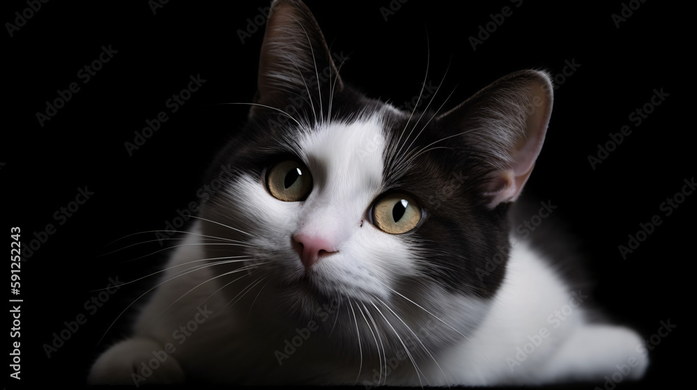 Serene Majesty: Breathtaking Focus on Cat with Blurred Background generative ai