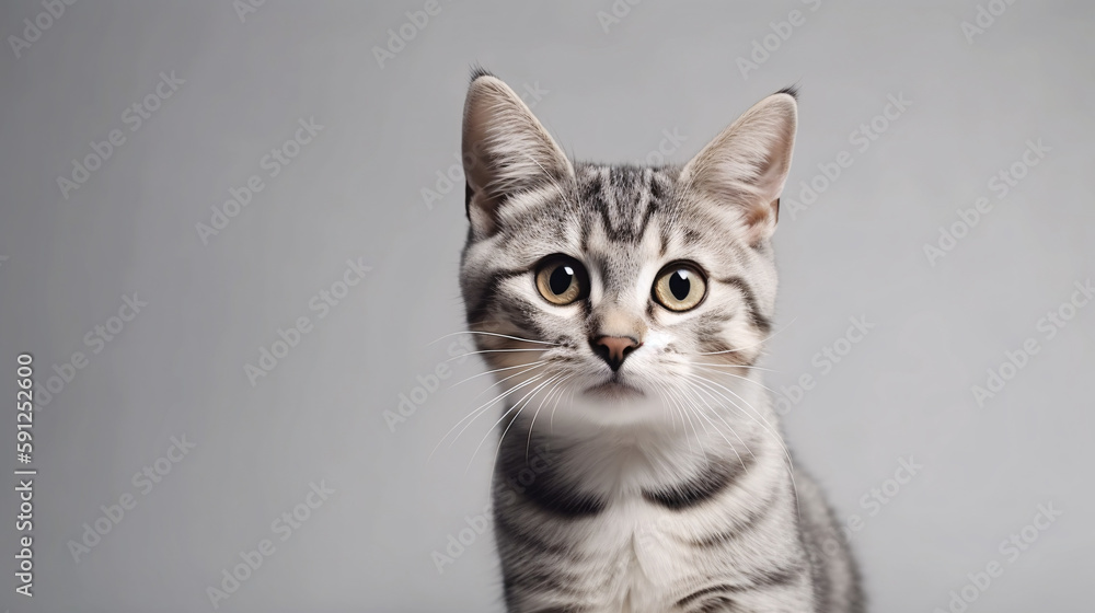Radiant Beauty: Astonishing Focus on Cat with Ethereal Blurred Background generative ai