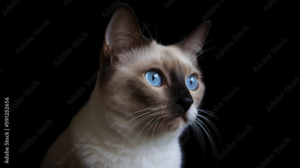 Dazzling Eyes: Exquisite Focus on Cat with Blurred Background generative ai