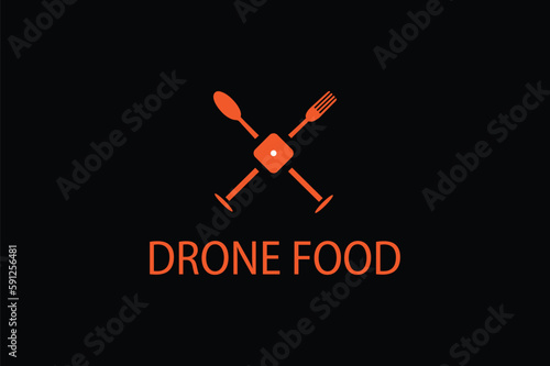 restaurant food drone food unique modern concept logo design template
