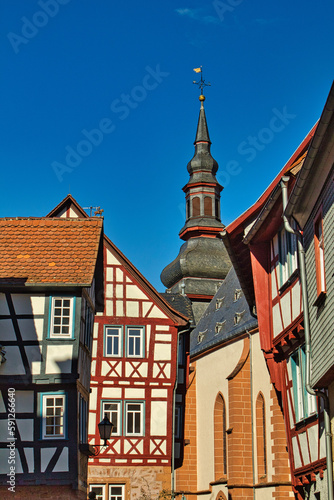 beautiful old town with old church