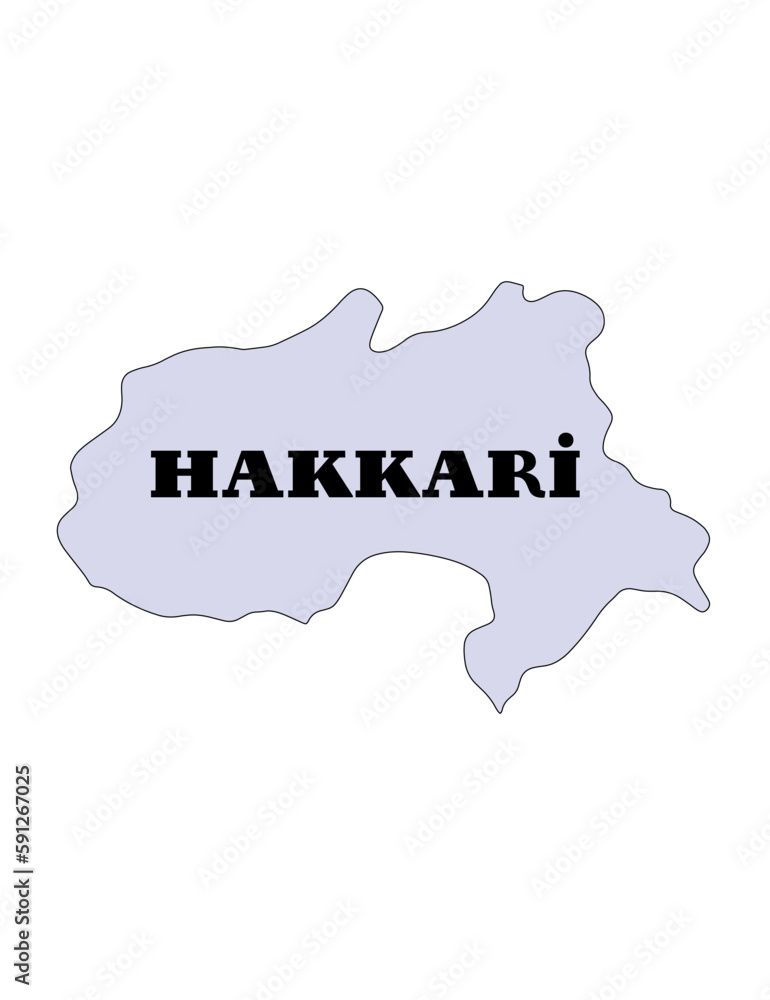 Discover Hakkari Province's Regions with a Clear Vector Map