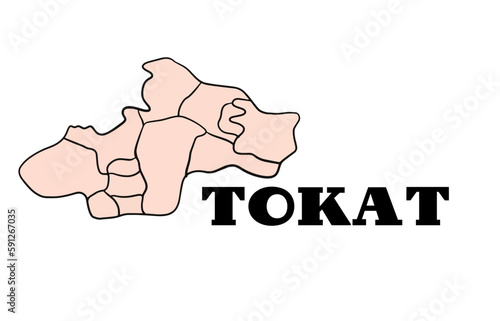 Explore Tokat Province's Regions with a Detailed Vector Map photo