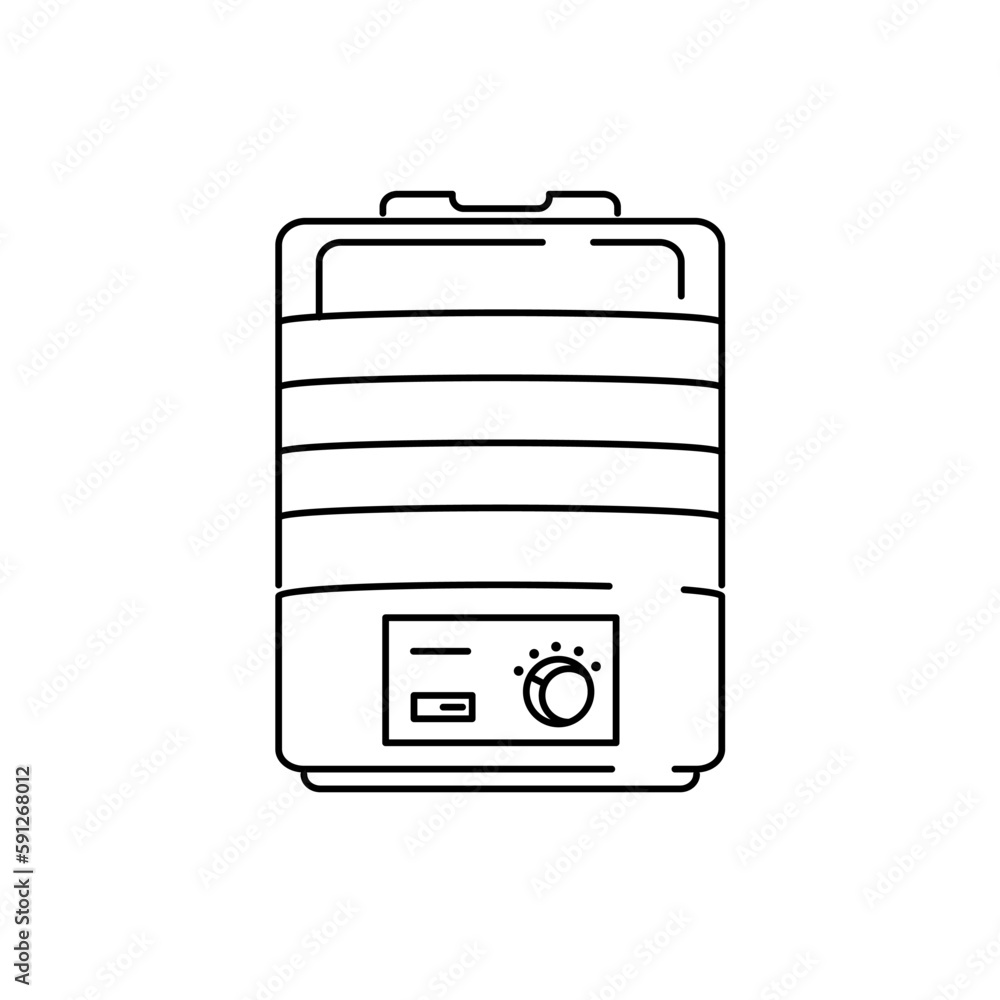 Vegetable dryer in the linear style icon. Vegetable dryer in the linear style icon.