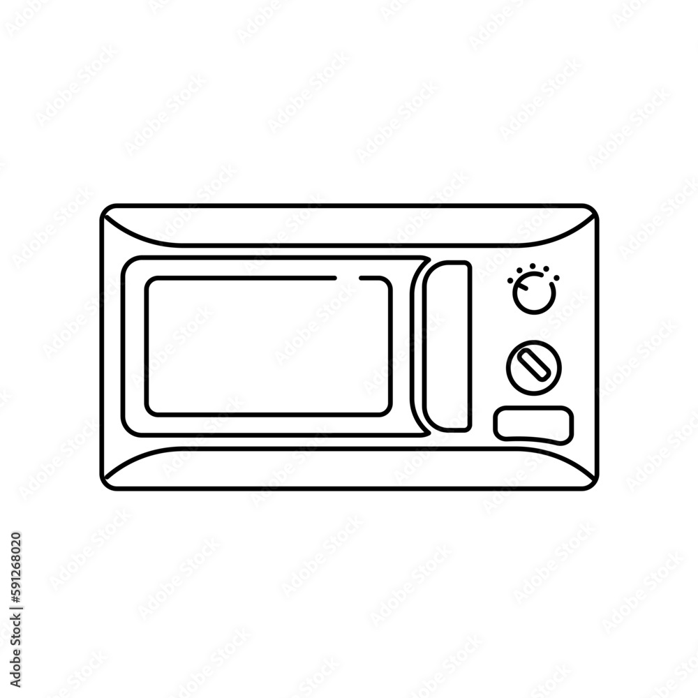 Microwave in the linear style icon. Microwave in the linear style icon.