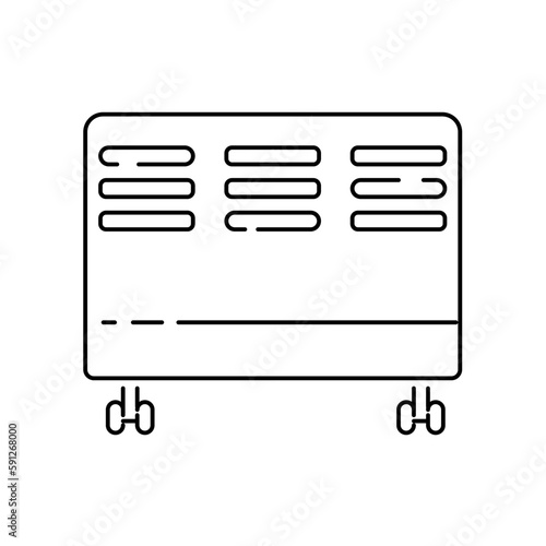 Convector, heater, heating vector icon on transparent background. Outline Convector, heater, heating vector icon