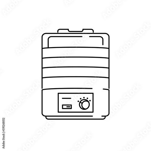 Vegetable dryer in the linear style icon.