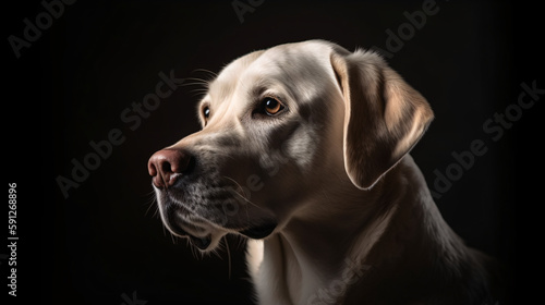 Wallpaper Mural portrait of a dog with studio light and focus plain background generative ai Torontodigital.ca