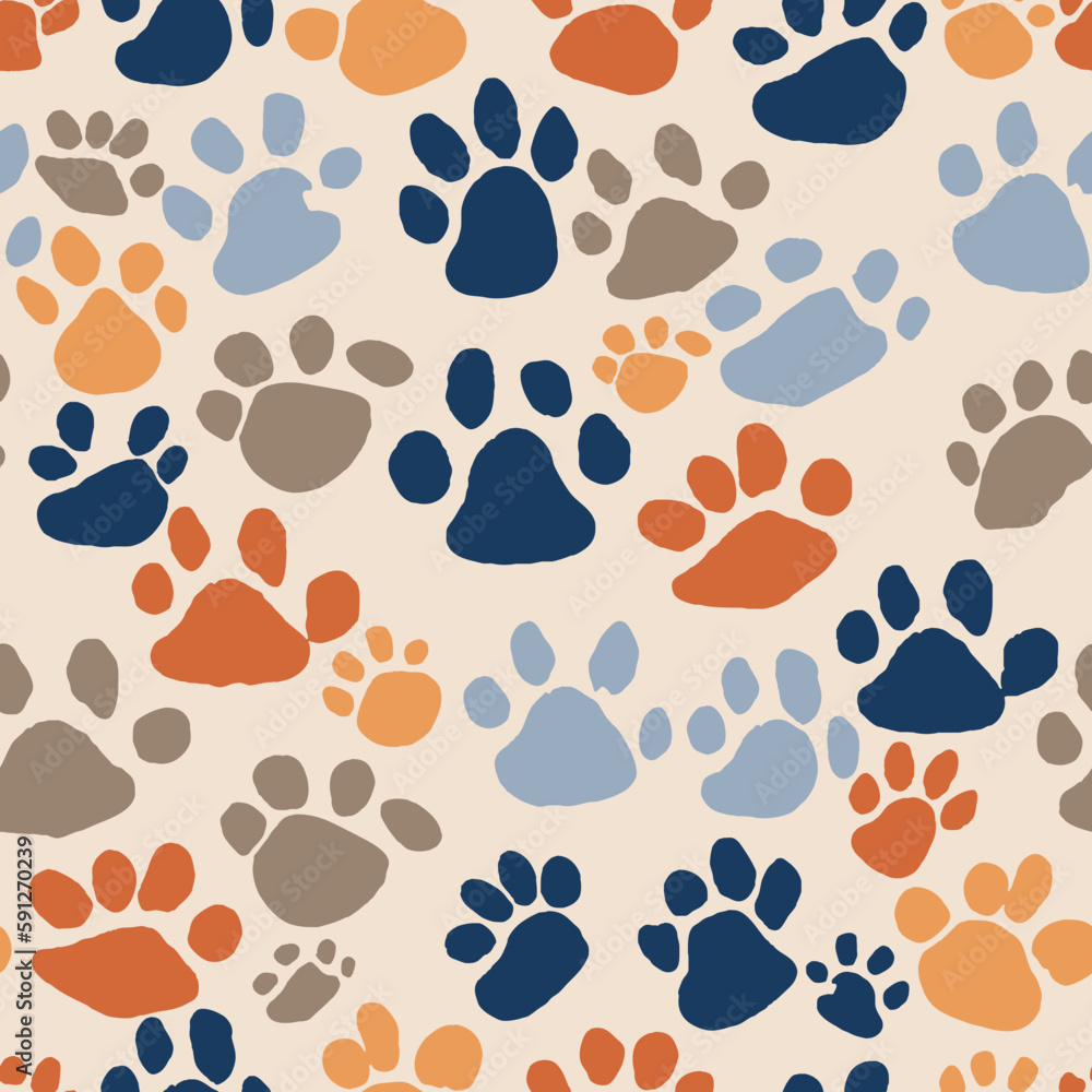 seamless pattern with paws seamless pattern with paws