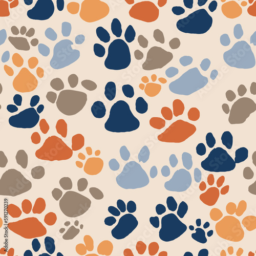 seamless pattern with paws