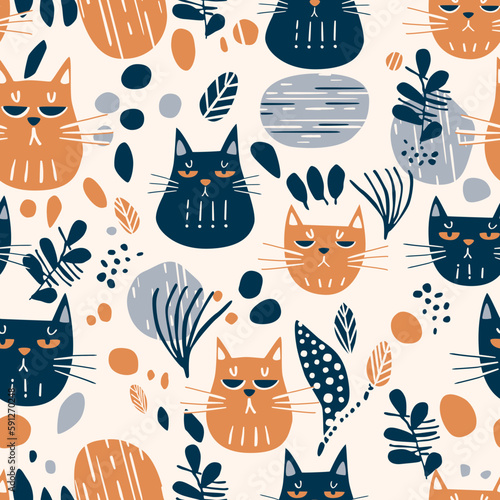 seamless pattern with cats