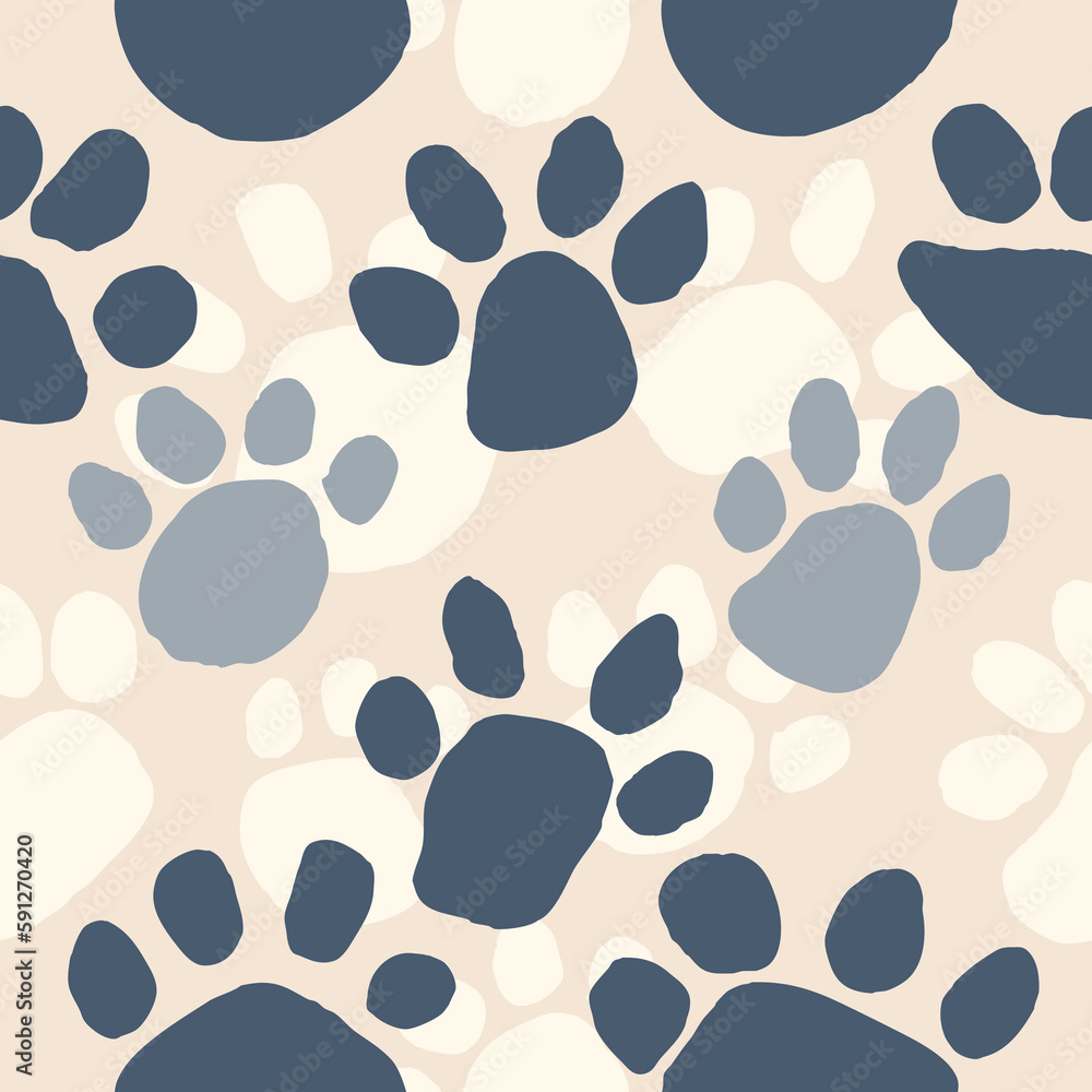 seamless pattern with paws seamless pattern with paws