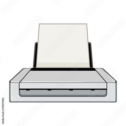 office scanner document cartoon vector illustration