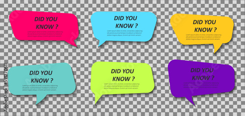 Did you know. Ask a question. Bubble speech with question mark. Interesting facts, news. Get an answer, help background information. Vector illustration
