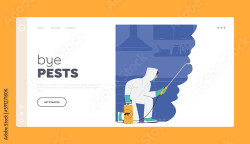 Healthy Living Environment Landing Page Template. Pest Control Service For A House Identifying And Eliminating Pests