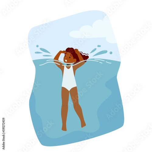 Struggling Child Submerged In Water Thrashing Arms And Legs In Distress. Critical Situation Requiring Immediate Action