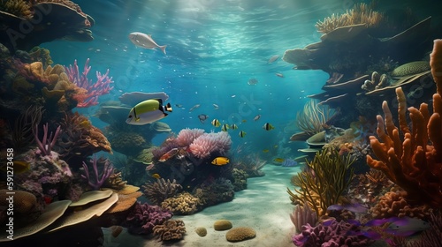 Underwater view off fishes sharks corals colourful, Wallpapers, colourful, beautiful underwater world, high definition