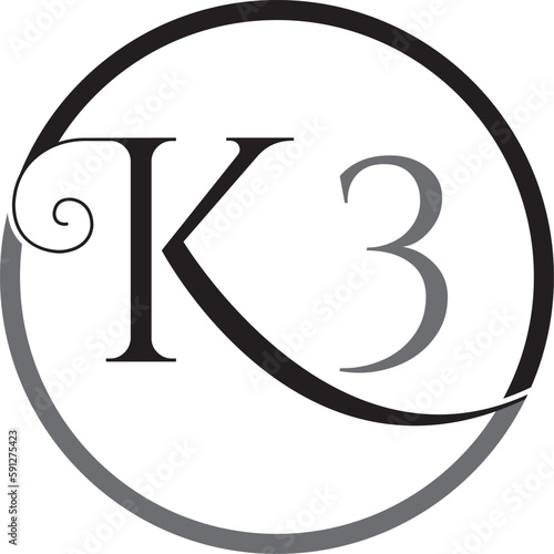 Title: K3 graphic design, logo design, icon, Alphabet