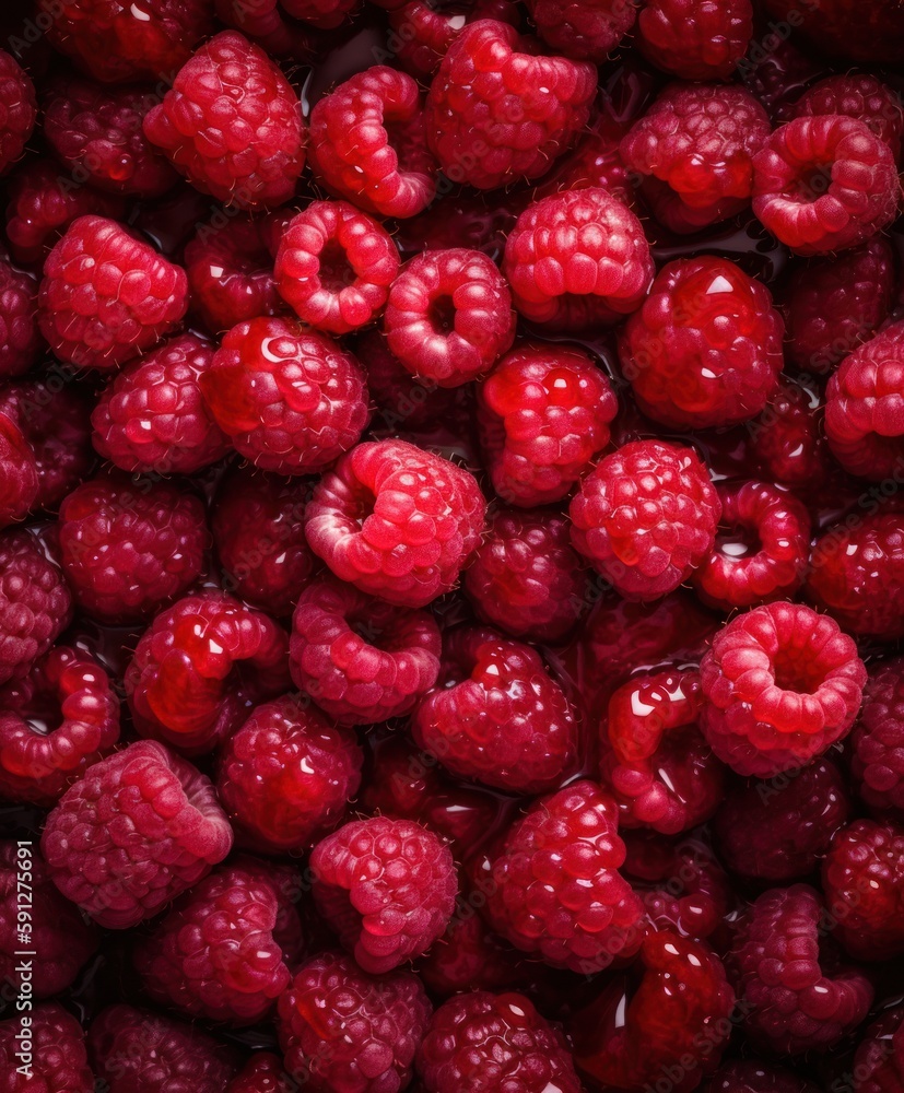 Vibrant Raspberry Pattern: Seamless, Colorful & Intricate Details - Generative AI Vibrant Raspberry Pattern: Seamless, Colorful & Intricate Details - Generative AI
