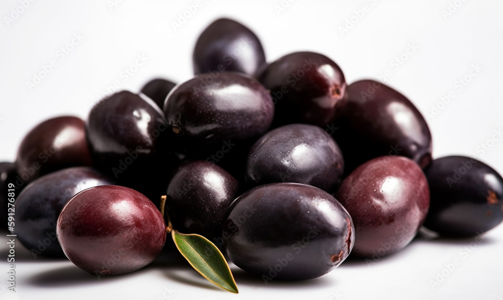 red and black olives on a white background red and black olives on a white background
