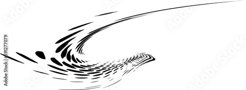 A swirling border of dots and spots with an image shift effect.  Dove or bird silhouette with specks or spots. Space for copy text. Vector.