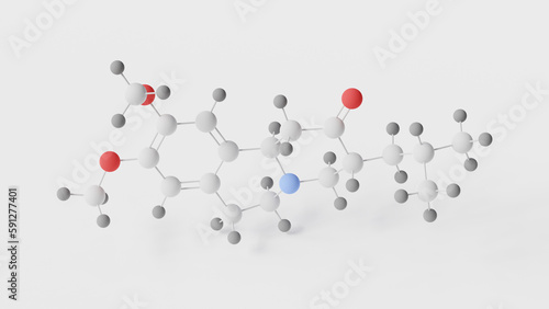 deutetrabenazine molecule 3d, molecular structure, ball and stick model, structural chemical formula austedo