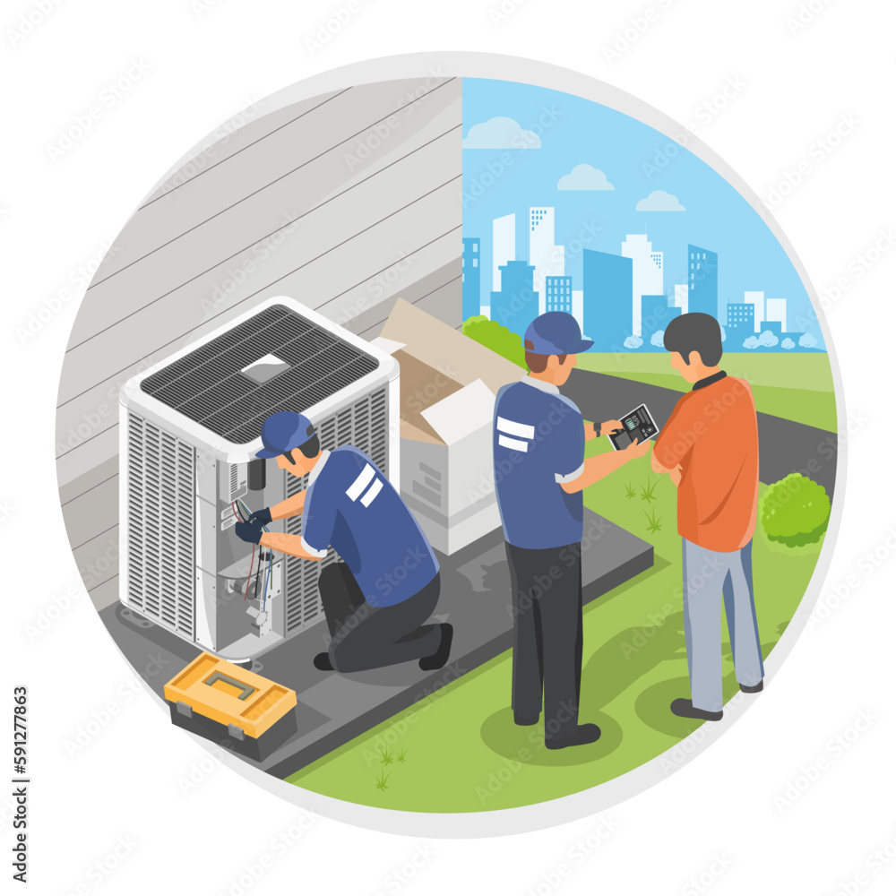 HVAC installation and maintenance Team house Service at home Heating
