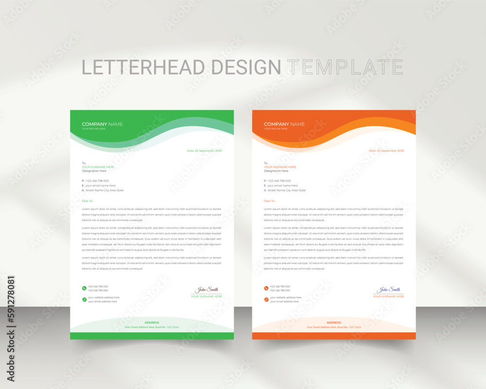 Corporate letterhead design for business