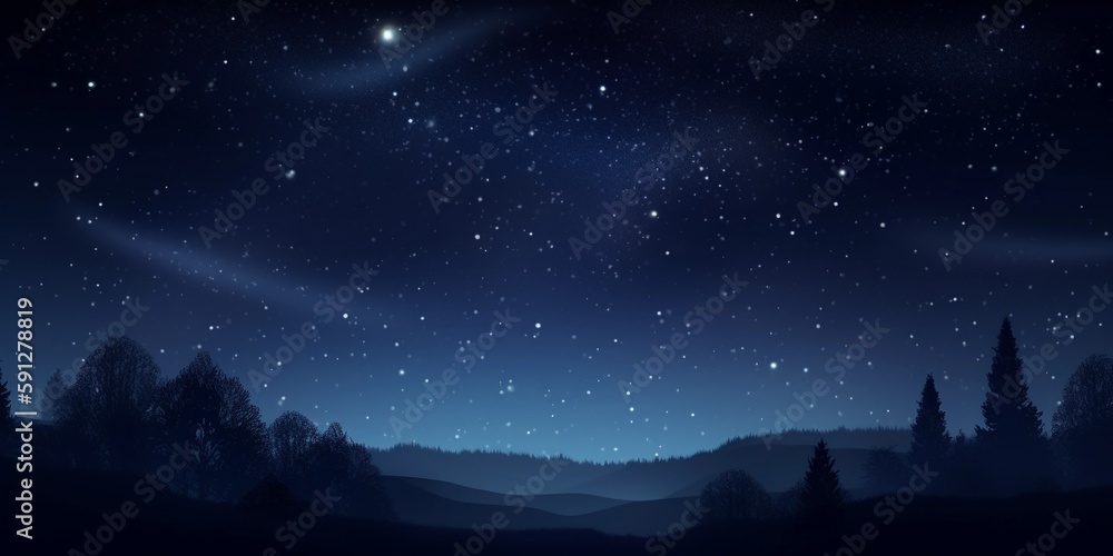 Fototapeta premium Blue night sky with stars background
