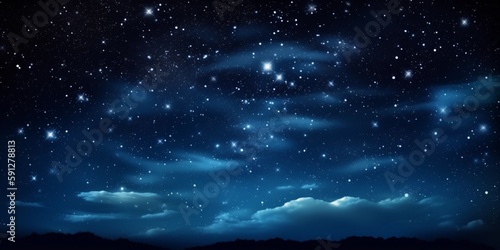 Blue night sky with stars background © Lucas