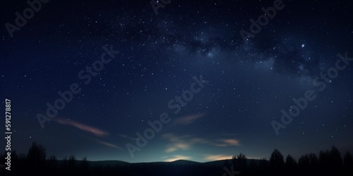 Blue night sky with stars background
