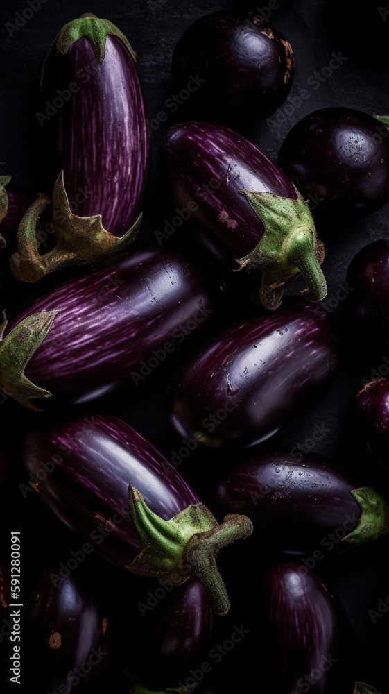 Aubergines. Created with Generative AI. Aubergines. Created with Generative AI.