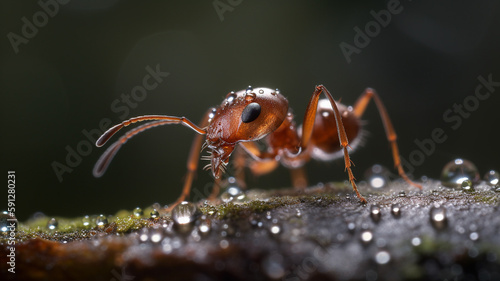 Close up image of an ant. Created with Generative AI. © BAHADIR YENICERI