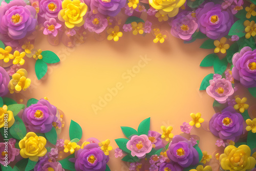 Floral border frame with space for copy 