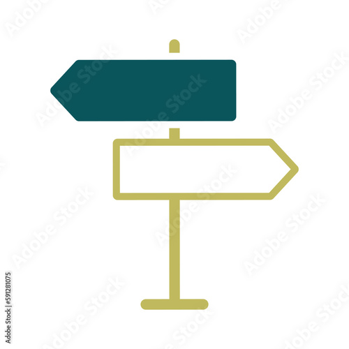 Signpost vector isolated icon. Navigation sign