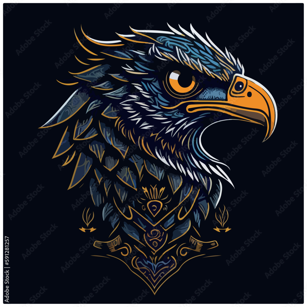 Fototapeta premium vector image eagle icon with black background