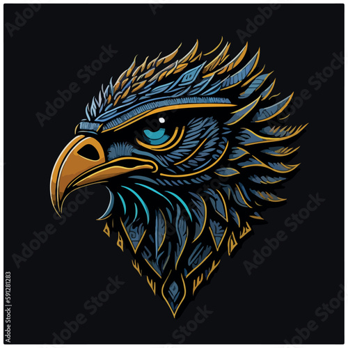 vector image eagle icon with black background