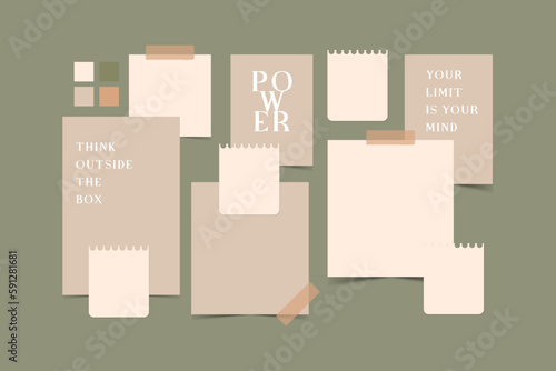 Vector photo collage template moodboard pictures grids vector illustration
