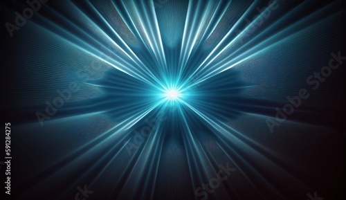 Starburst Blue Light Beam Abstract Background. Generative ai