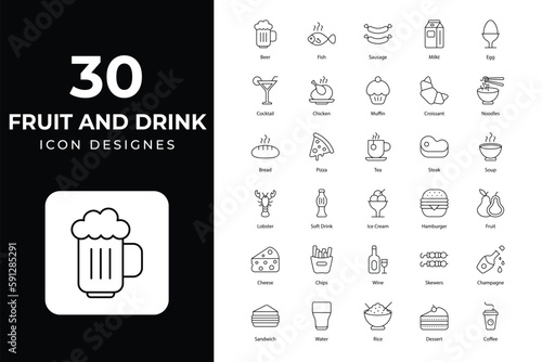 Food and Drink icon Collection, food icons, drinks icons, food and drink icons set, food and drink, food icons, drink icons,