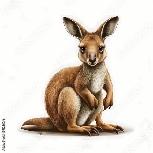 Kangaroo Cartoon. Generative AI