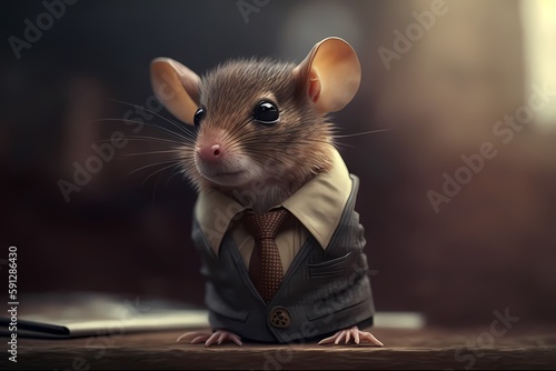 Portrait of a Rat dressed in a suit - Generative AI