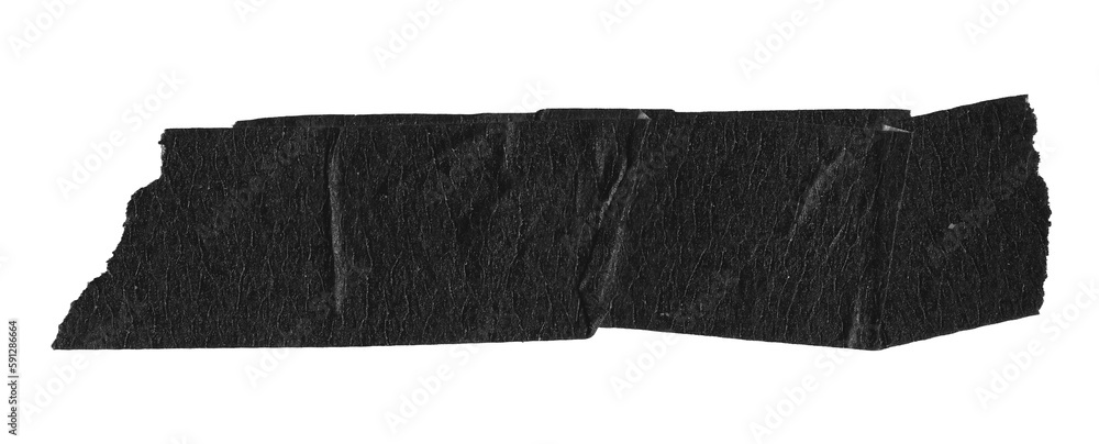 Obraz premium Black Matte Adhesive Torn Tape Objects