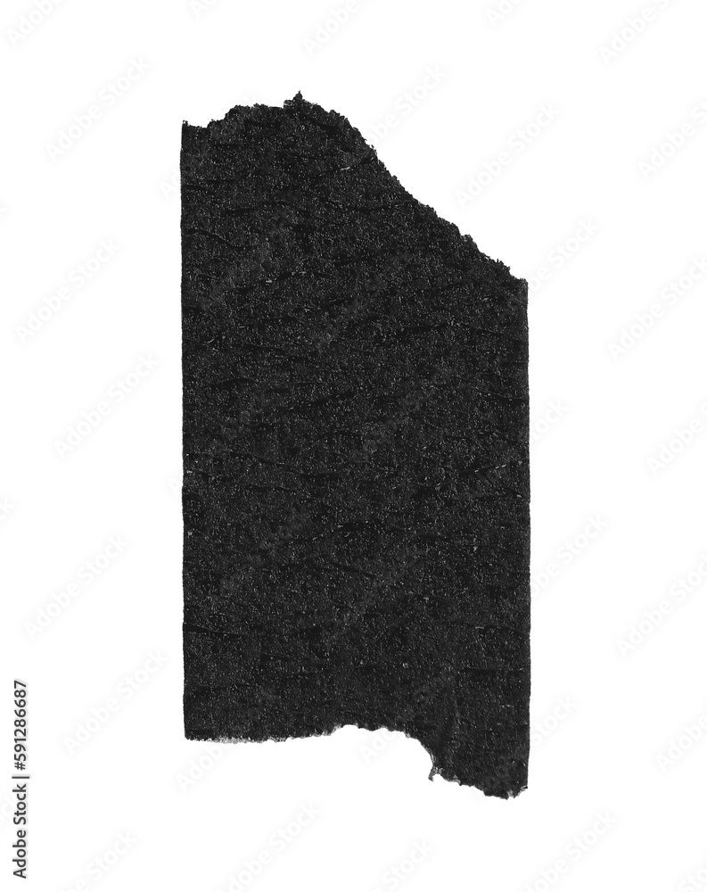 Naklejka premium Black Matte Adhesive Torn Tape Objects