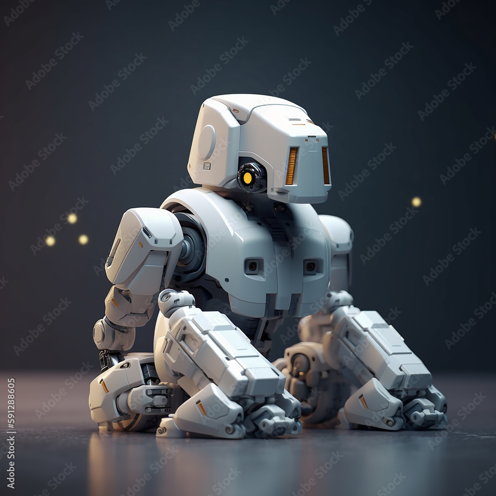 Naklejka premium Robot cyborg