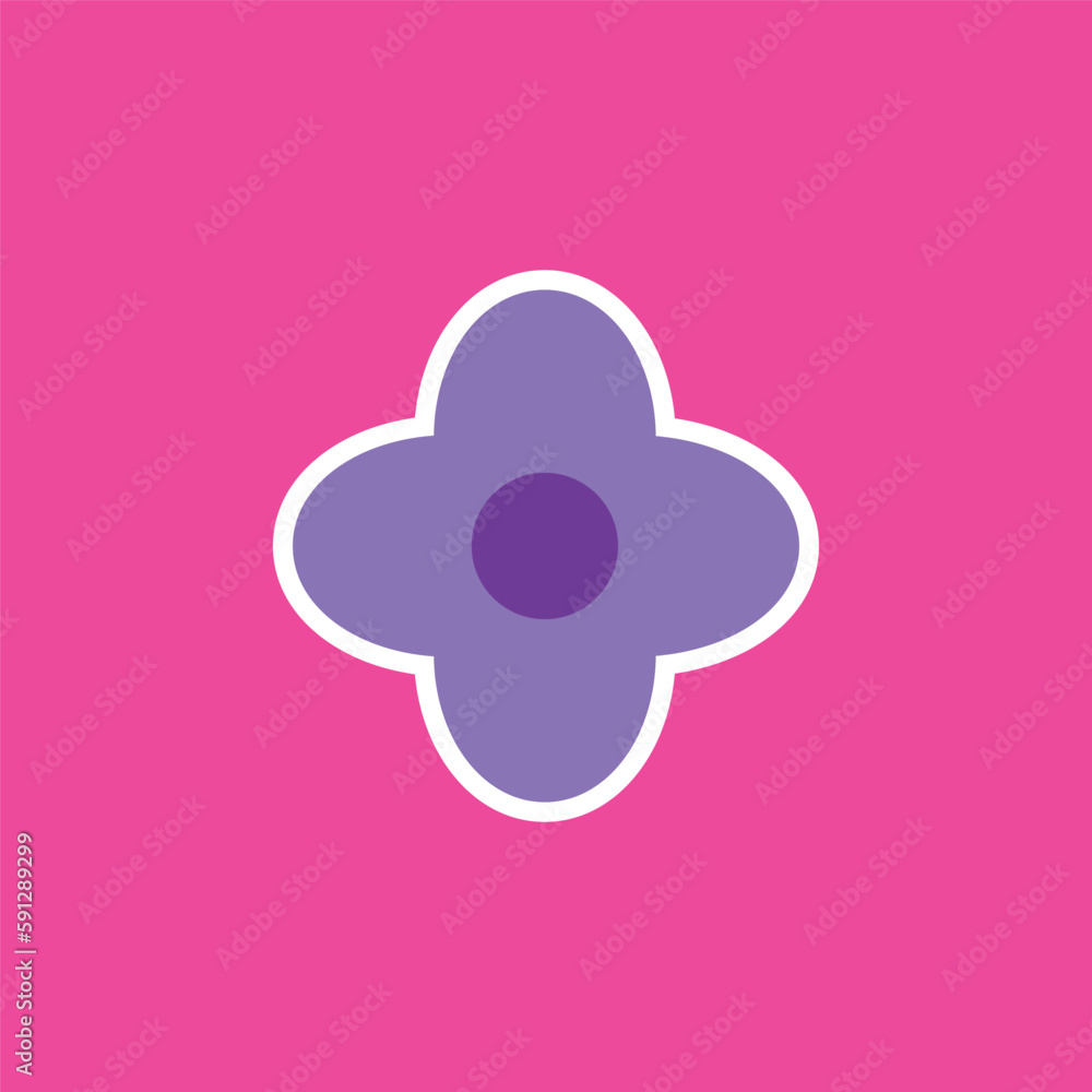 modern playful Y2K flower. Hippie trendy flower card modern playful Y2K flower. Hippie trendy flower card