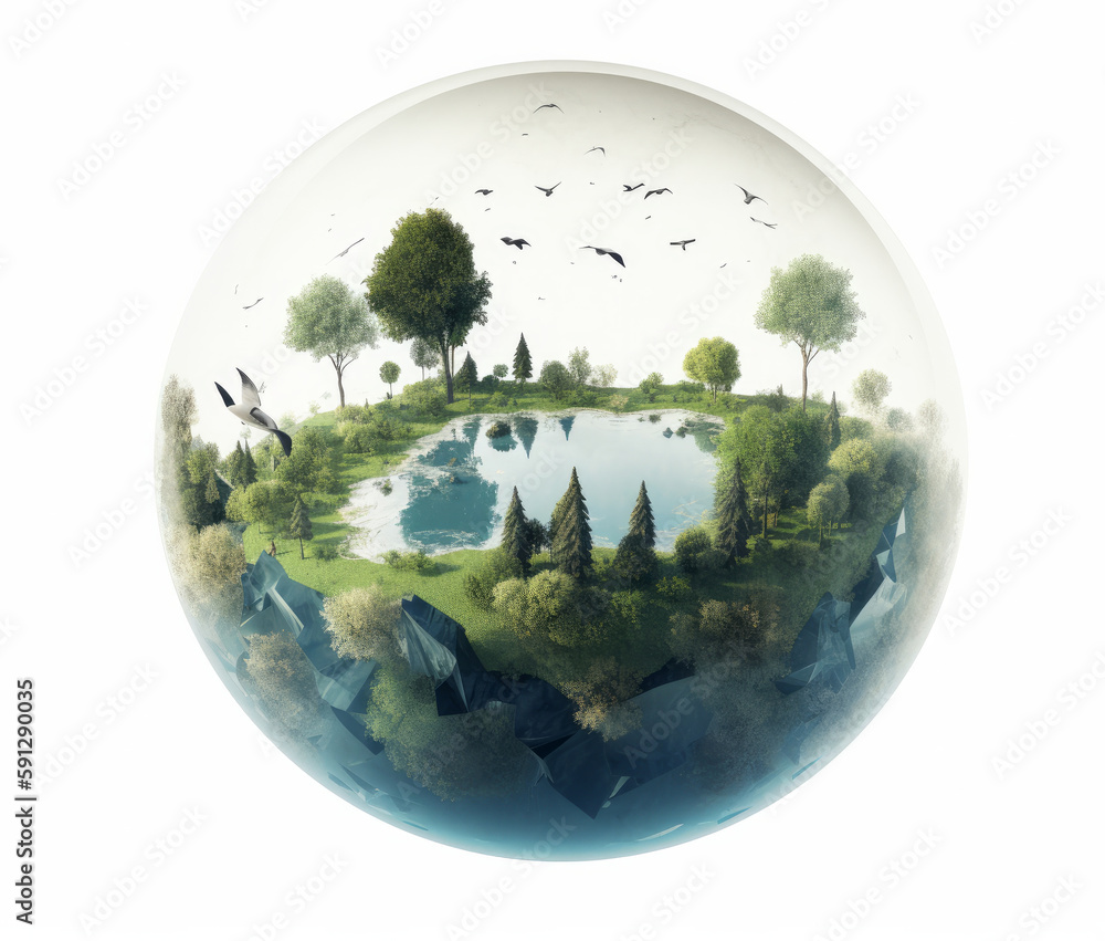 Green Environment Day Background. Illustration AI Generative. Green Environment Day Background. Illustration AI Generative.