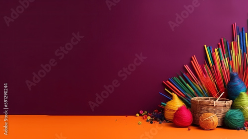 Festa Junina Holiday Background. Illustration AI Generative.