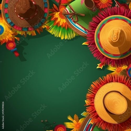 Festa Junina Holiday Background. Illustration AI Generative.